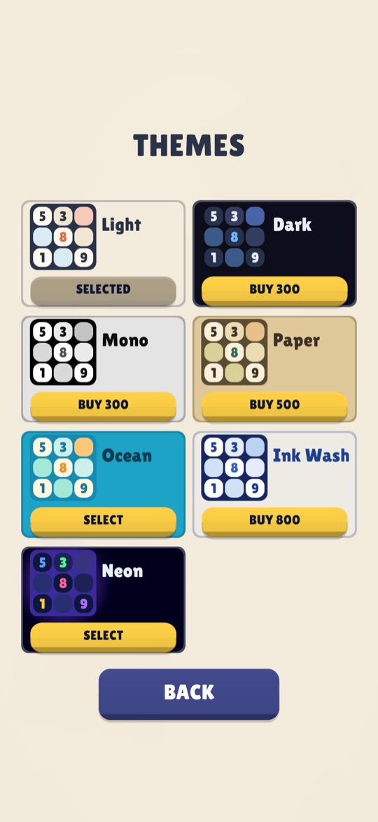 Theme shop with seven themes
